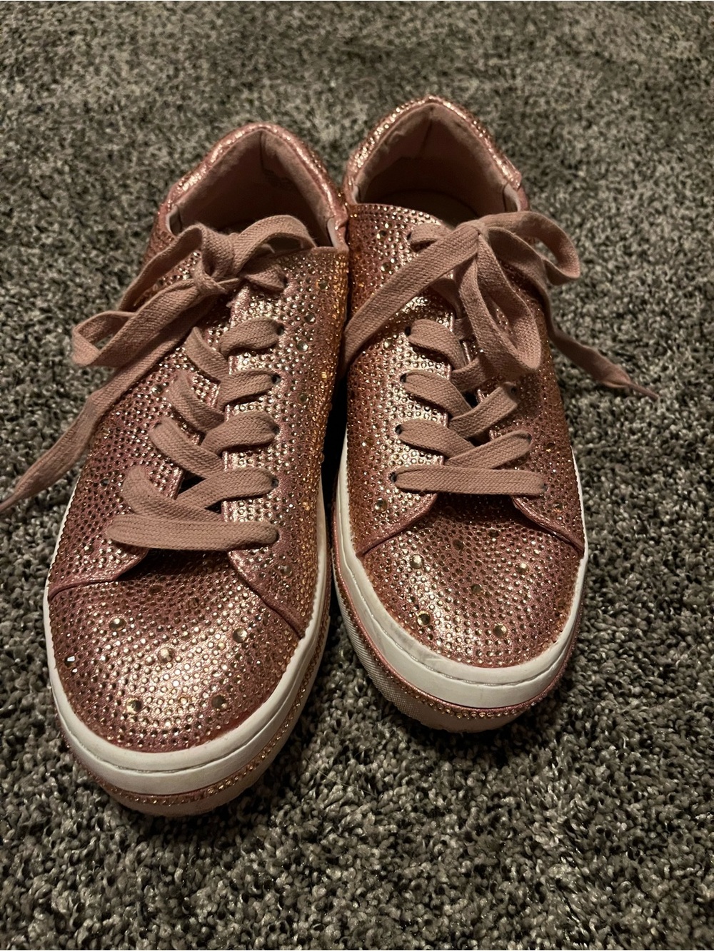 Crown & Ivy rose gold rhinestone shoes #9